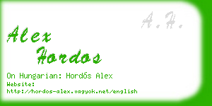 alex hordos business card